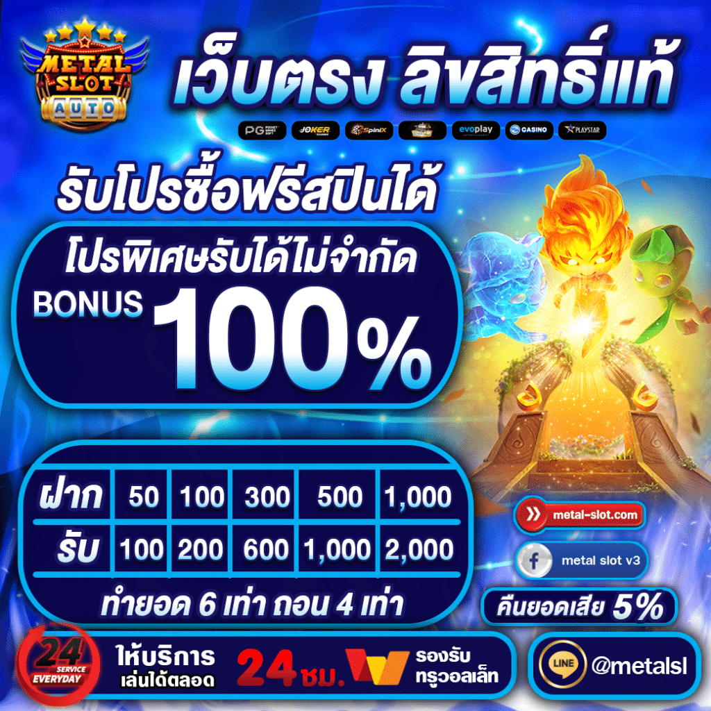 โบนัส100เปอร์เซ็นต์ metalslot