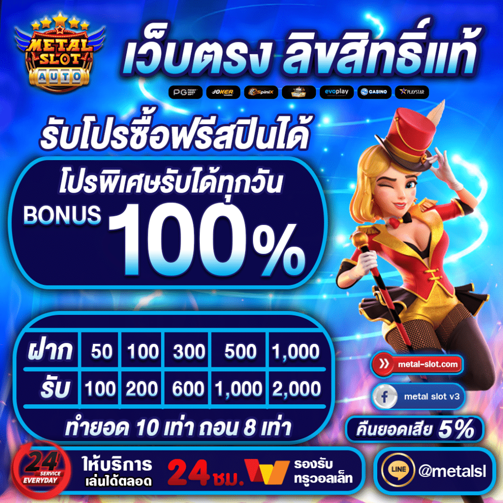 โบนัส100เปอร์เซ็นต์ metalslot